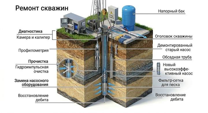 Ремонт скважин в Чернушке